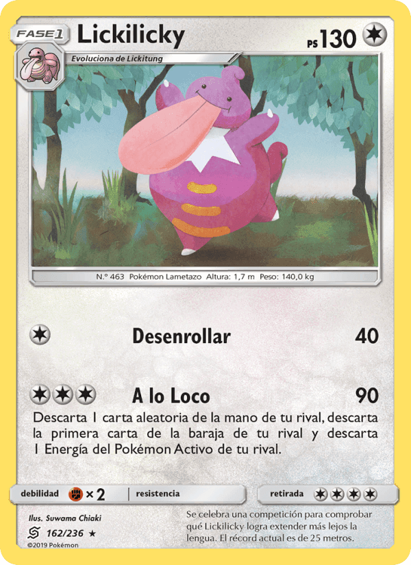 Lickilicky, card 162 from Mentes Unidas