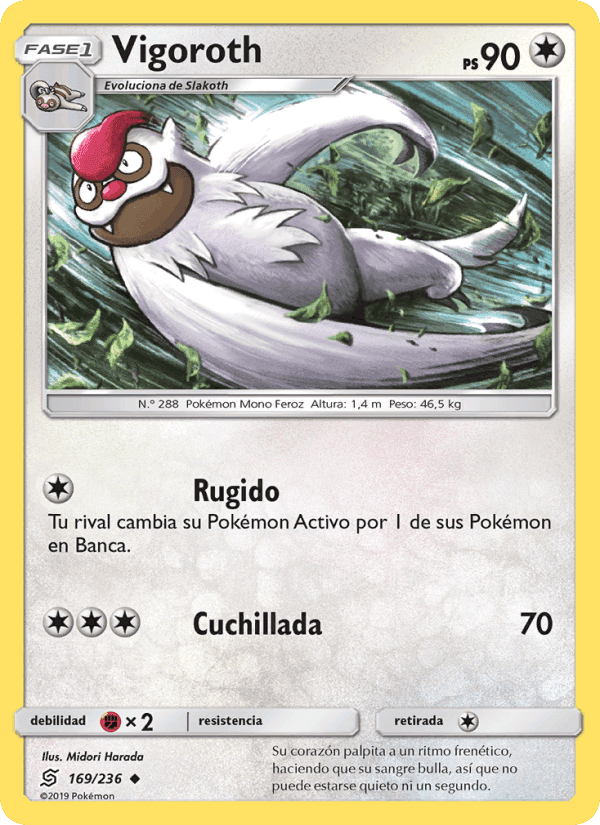 Vigoroth, card 169 from Mentes Unidas