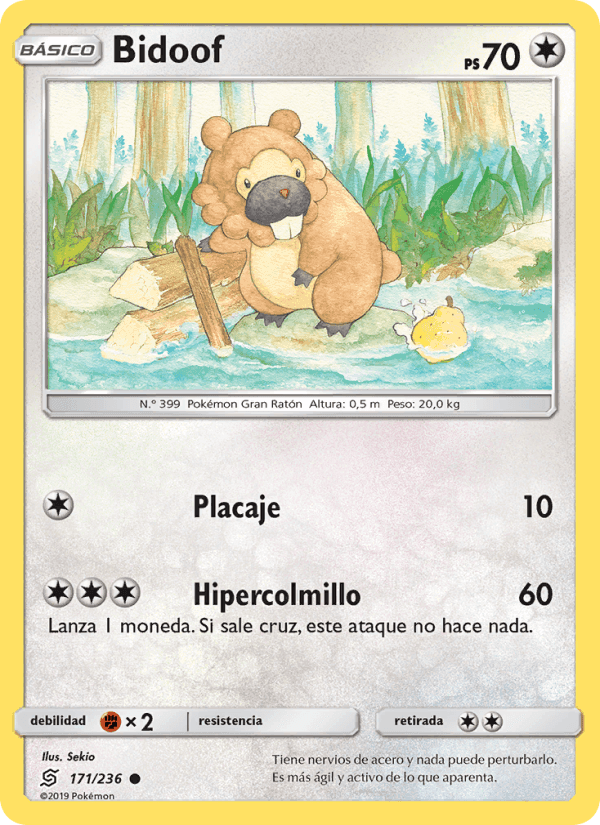 Bidoof, card 171 from Mentes Unidas