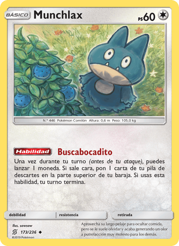 Munchlax, carte 173 de Mentes Unidas