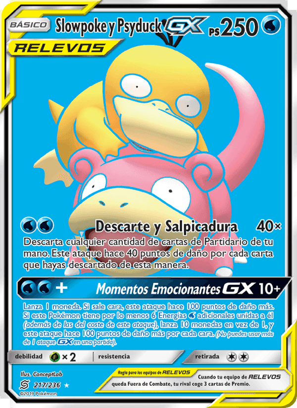Slowpoke y Psyduck GX, carte 217 de Mentes Unidas