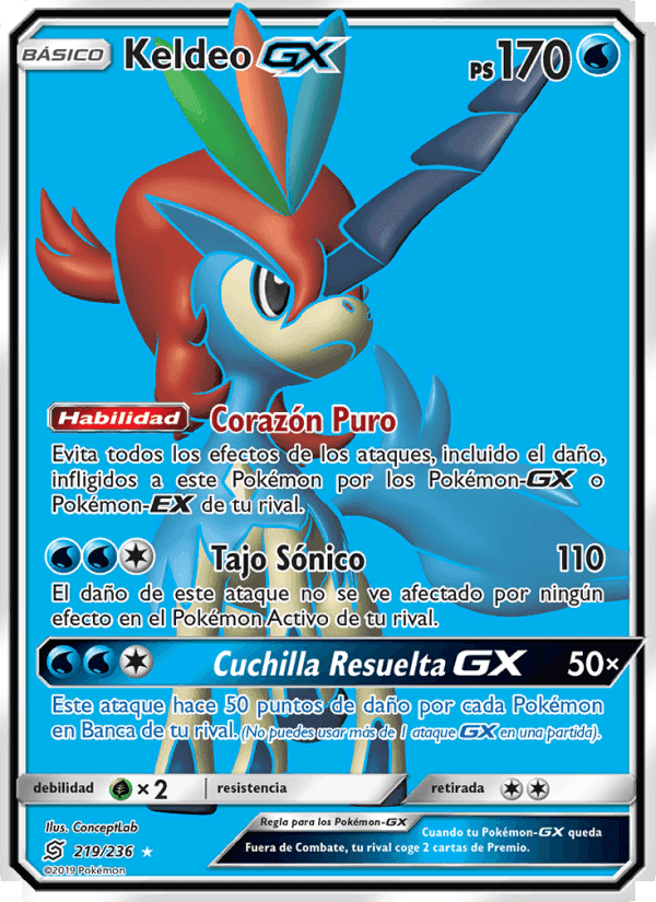 Keldeo GX, carta 219 de Mentes Unidas