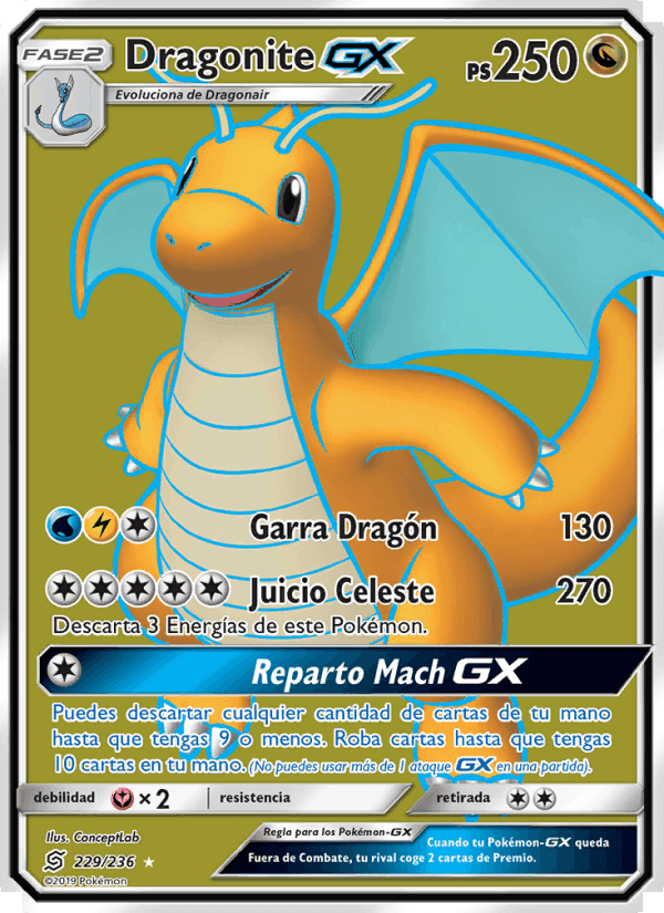 Dragonite GX, carte 229 de Mentes Unidas