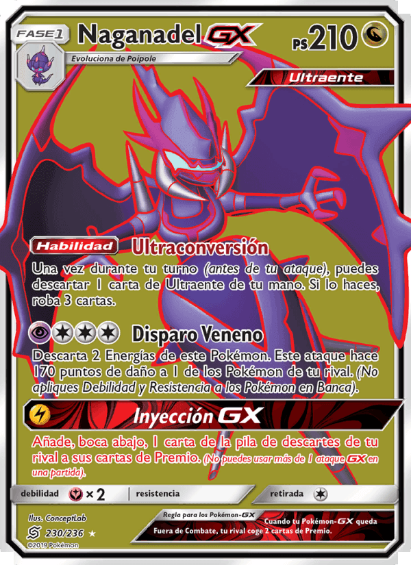 Naganadel GX, carta 230 de Mentes Unidas