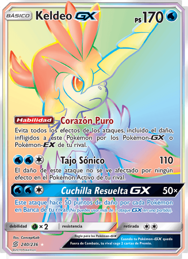 Keldeo GX, carta 240 de Mentes Unidas
