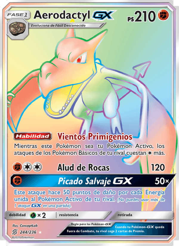 Aerodactyl GX, carte 244 de Mentes Unidas