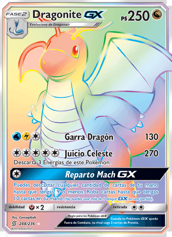 Dragonite GX, carte 248 de Mentes Unidas