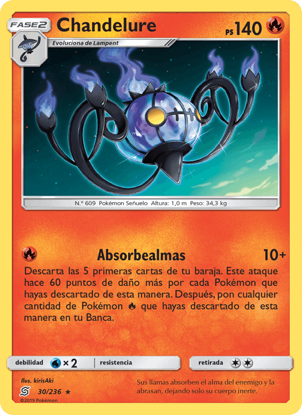 Chandelure, carta 30 di Mentes Unidas