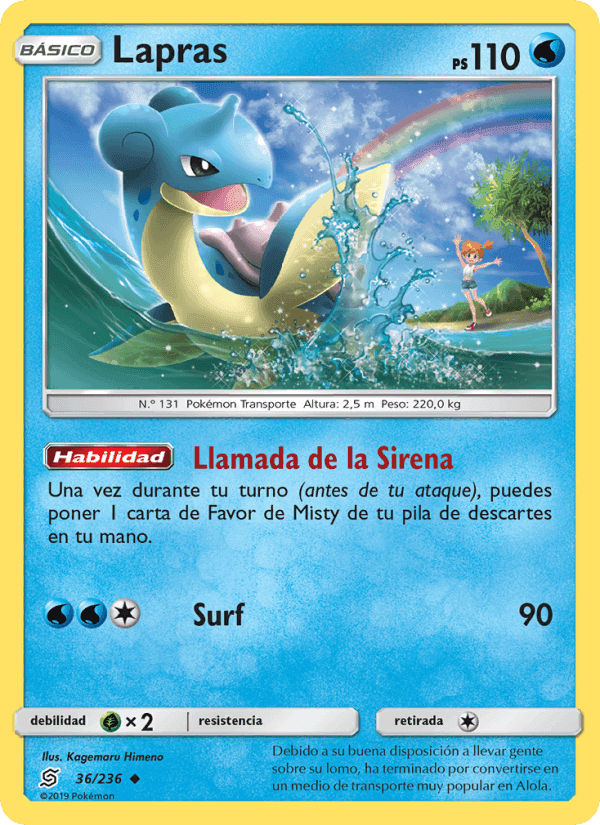 Lapras, card 36 from Mentes Unidas
