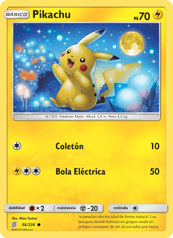 Pikachu, carta 56 de Mentes Unidas