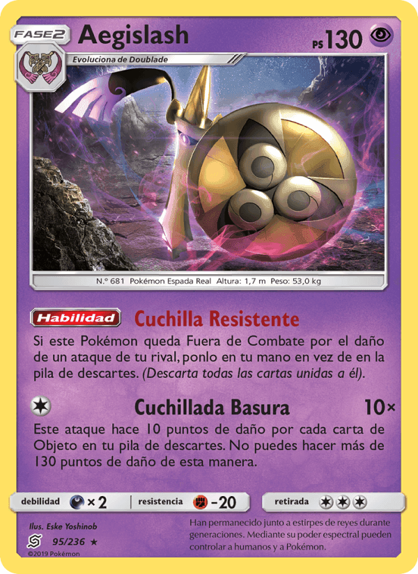 Aegislash, carta 95 de Mentes Unidas