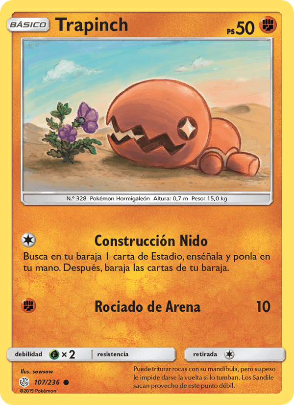 Trapinch, card 107 from Eclipse Cósmico