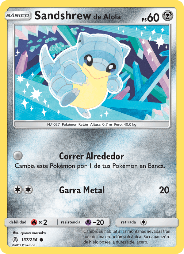 Sandshrew de Alola, card 137 from Eclipse Cósmico