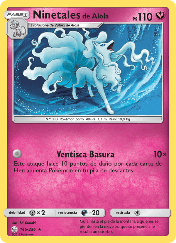 Ninetales de Alola, carta 145 de Eclipse Cósmico