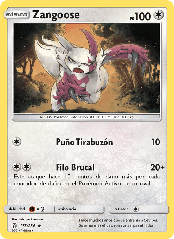 Zangoose, carta 173 de Eclipse Cósmico