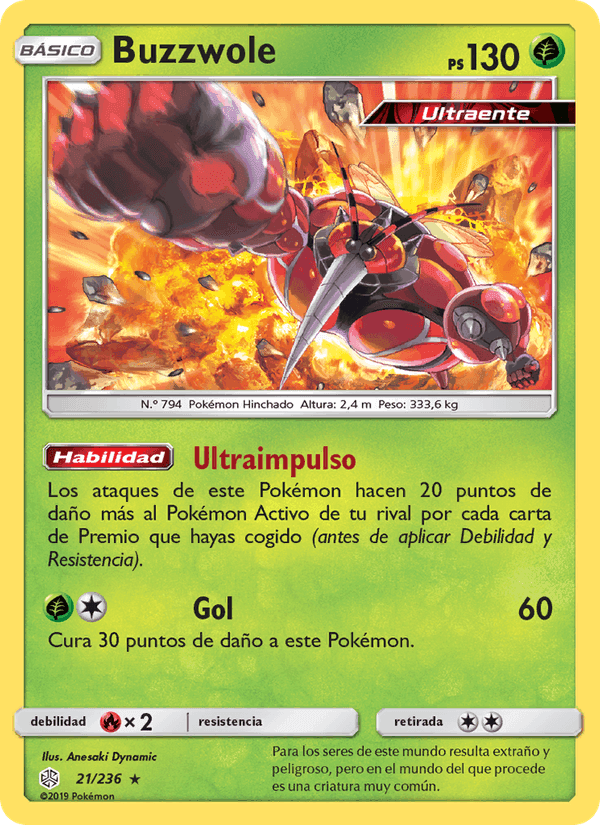Buzzwole, card 21 from Eclipse Cósmico