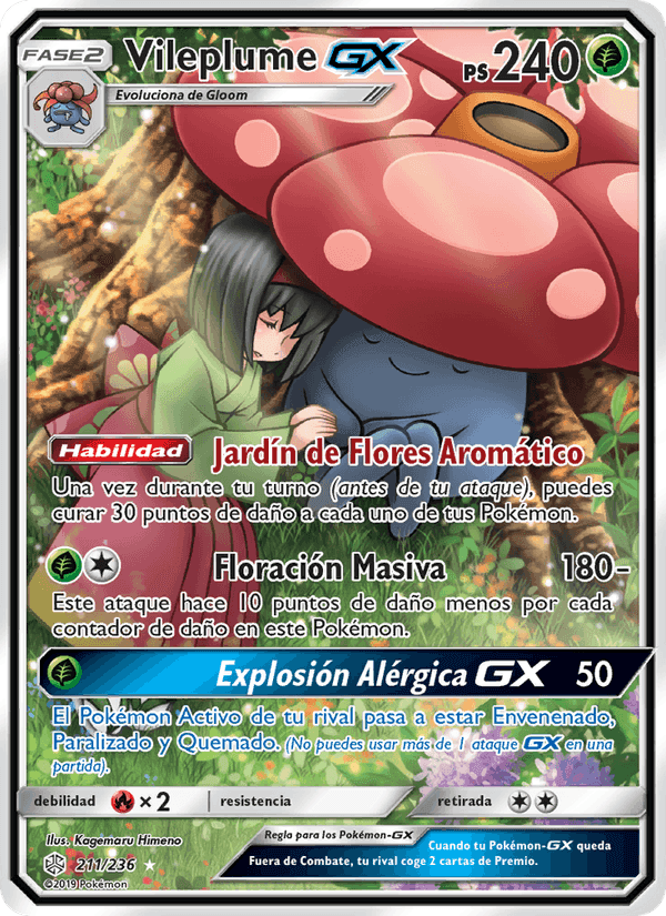 Vileplume GX, carta 211 di Eclipse Cósmico