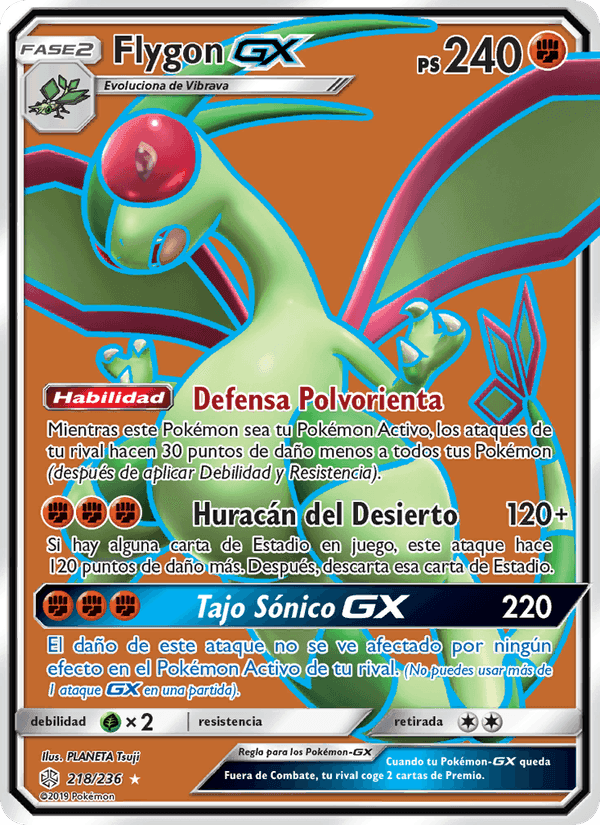 Flygon GX, carte 218 de Eclipse Cósmico
