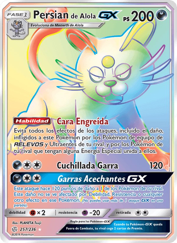Persian de Alola GX, card 257 from Eclipse Cósmico