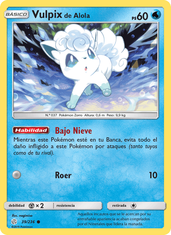 Vulpix de Alola, carta 39 di Eclipse Cósmico