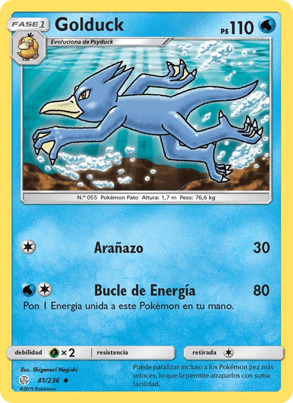 Golduck, card 41 from Eclipse Cósmico