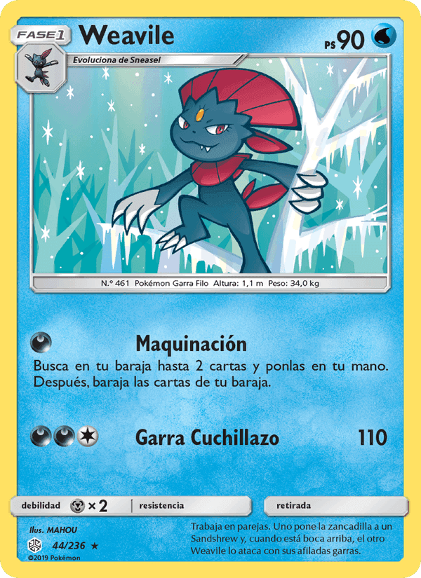 Weavile, carta 44 de Eclipse Cósmico