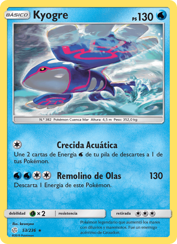 Kyogre, carte 53 de Eclipse Cósmico