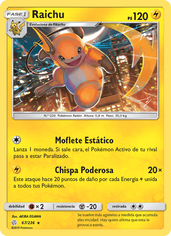 Raichu, carta 67 di Eclipse Cósmico