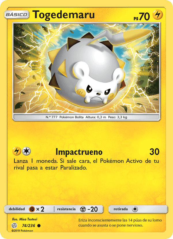 Togedemaru, carta 74 de Eclipse Cósmico