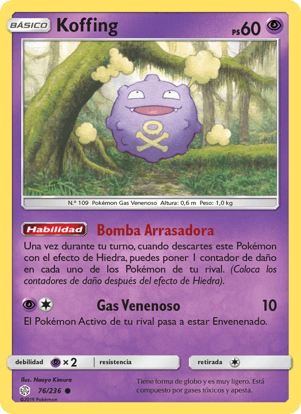 Koffing, card 76 from Eclipse Cósmico
