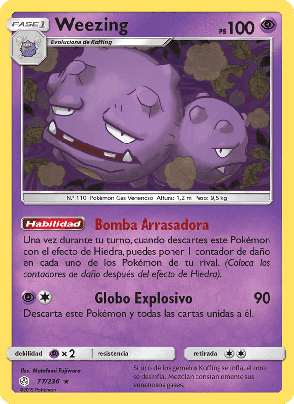 Weezing, carte 77 de Eclipse Cósmico