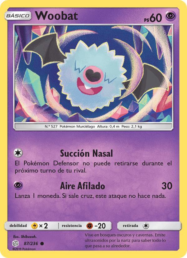 Woobat, carta 87 di Eclipse Cósmico