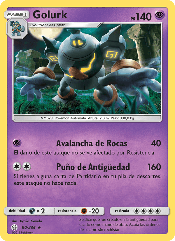 Golurk, card 90 from Eclipse Cósmico