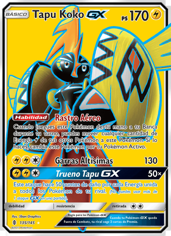 Tapu Koko GX, card 135 from Albor de Guadianes