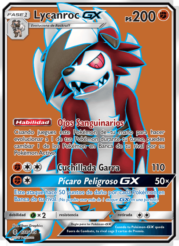 Lycanroc GX, card 138 from Albor de Guadianes