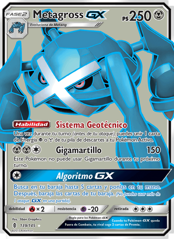 Metagross GX, carta 139 de Albor de Guadianes