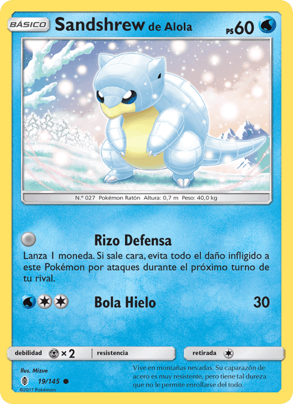 Sandshrew de Alola, carta 19 de Albor de Guadianes
