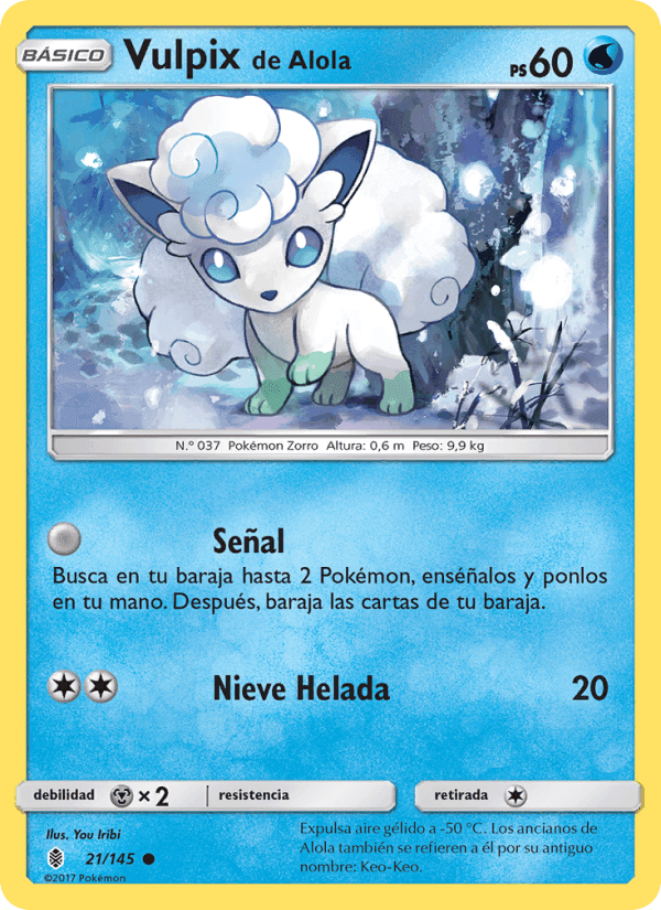 Vulpix de Alola, carta 21 de Albor de Guadianes