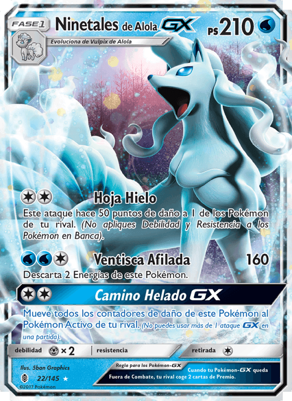 Ninetales de Alola GX, carta 22 de Albor de Guadianes