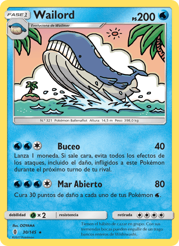 Wailord, carta 30 de Albor de Guadianes