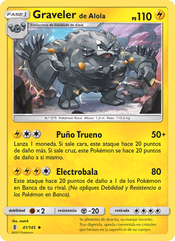Graveler de Alola, carta 41 de Albor de Guadianes