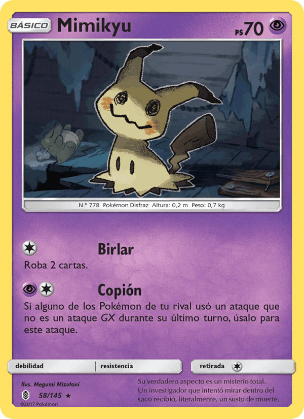 Mimikyu, carta 58 de Albor de Guadianes