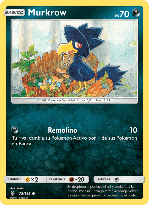 Murkrow, card 78 from Albor de Guadianes