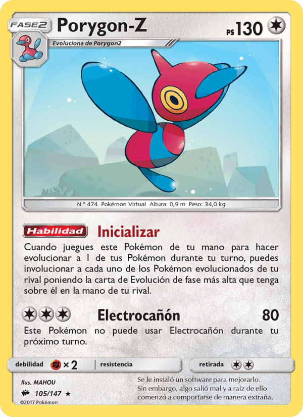 Porygon-Z, carta 105 de Sombras Ardientes