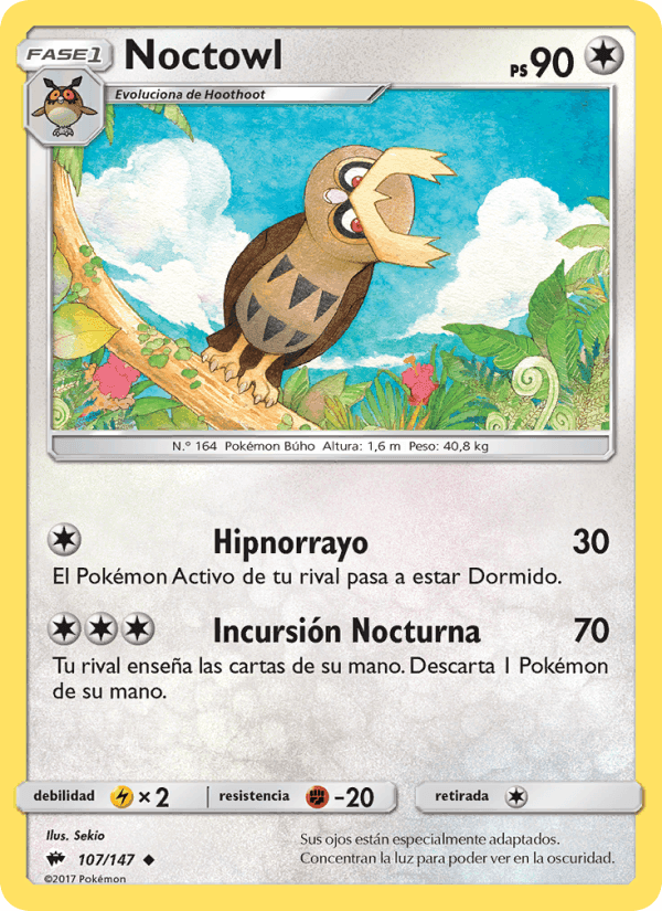 Noctowl, card 107 from Sombras Ardientes
