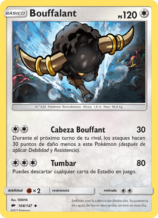 Bouffalant, card 108 from Sombras Ardientes
