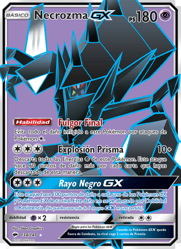 Necrozma GX, carta 134 de Sombras Ardientes