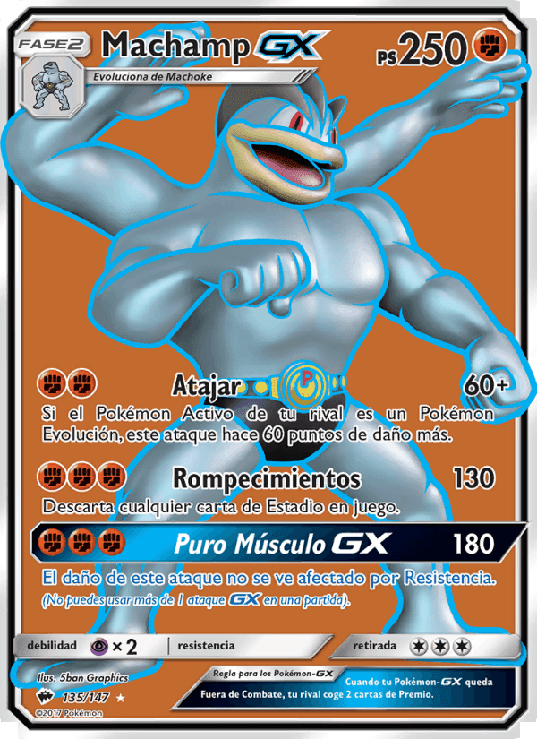 Machamp GX, card 135 from Sombras Ardientes