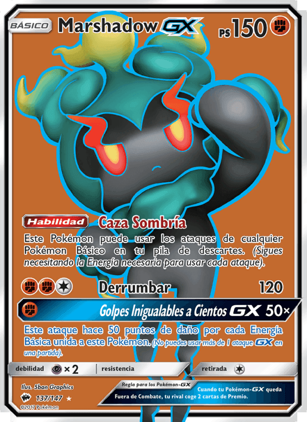 Marshadow GX, carta 137 di Sombras Ardientes