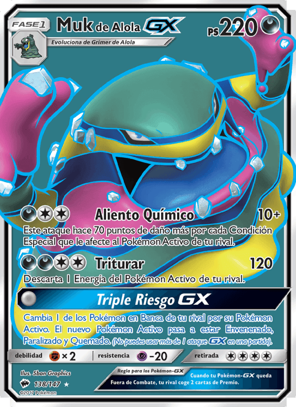 Muk de Alola GX, card 138 from Sombras Ardientes